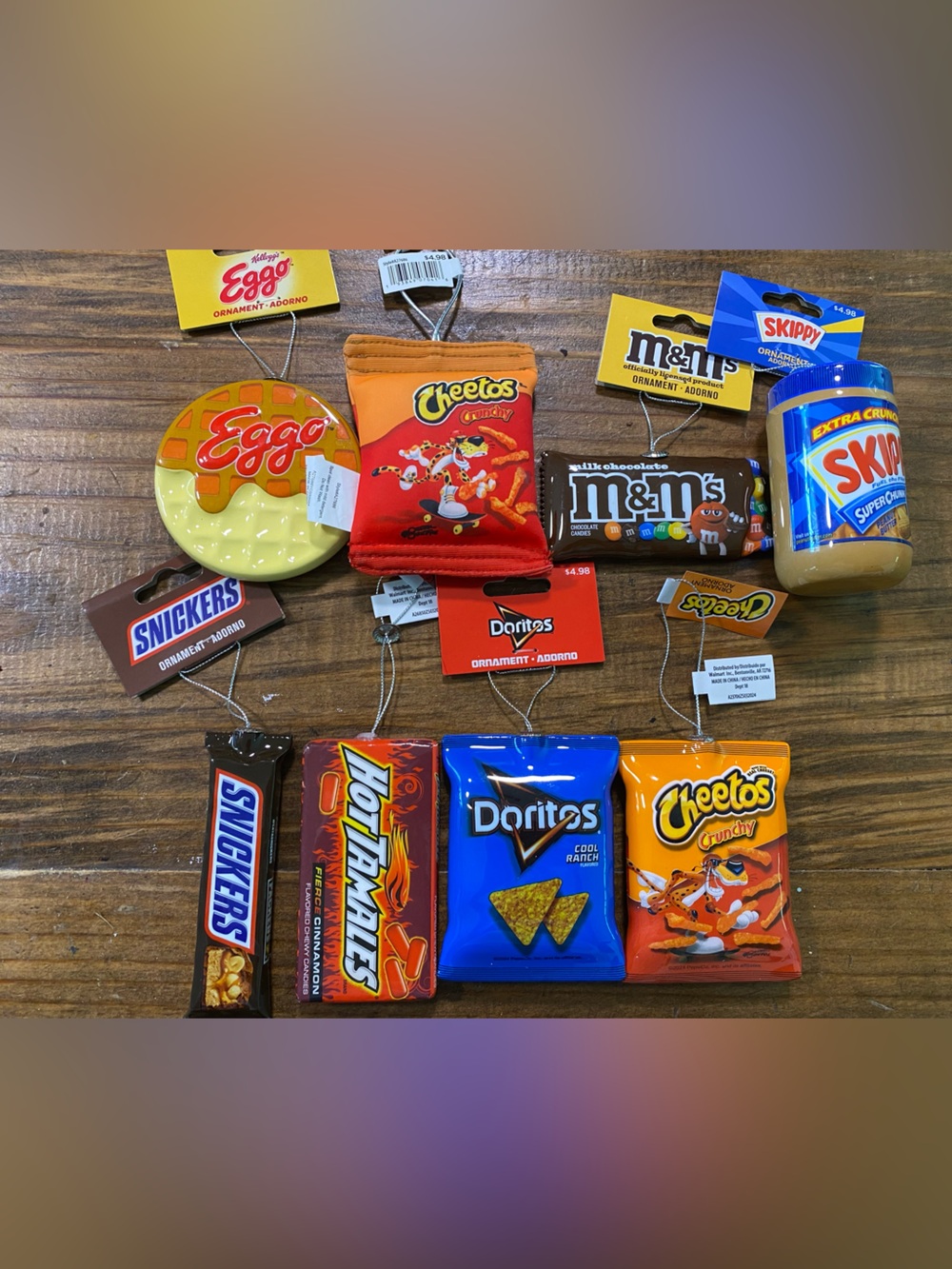 Novelty Mini Food Brands Snack Pack Christmas Ornament Set of 8